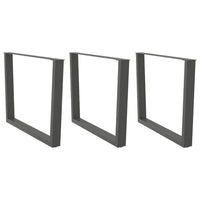 Valgomojo stalo kojos, V formos, 3 vnt., antracito spalvos, 100x(72 - 73,3) cm, plienas - Namų Idėja