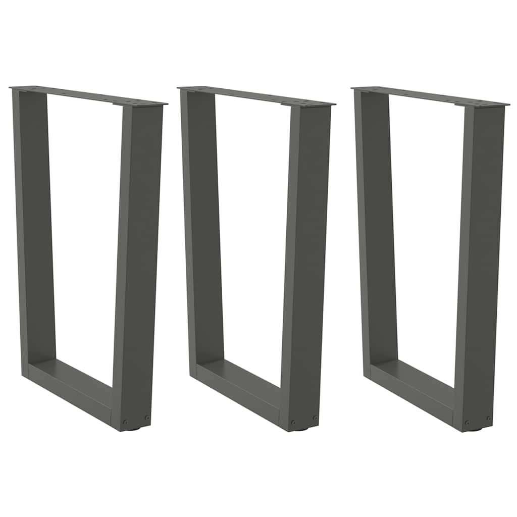 Valgomojo stalo kojos, V formos, 3 vnt., antracito spalvos, 70x(72 - 73,3) cm, plienas - Namų Idėja