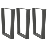 Valgomojo stalo kojos, V formos, 3 vnt., antracito spalvos, 70x(72 - 73,3) cm, plienas - Namų Idėja