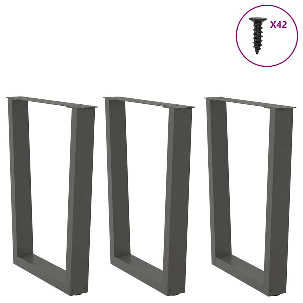 Valgomojo stalo kojos, V formos, 3 vnt., antracito spalvos, 70x(72 - 73,3) cm, plienas - Namų Idėja