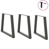 Valgomojo stalo kojos, V formos, 3 vnt., antracito spalvos, 70x(72 - 73,3) cm, plienas - Namų Idėja