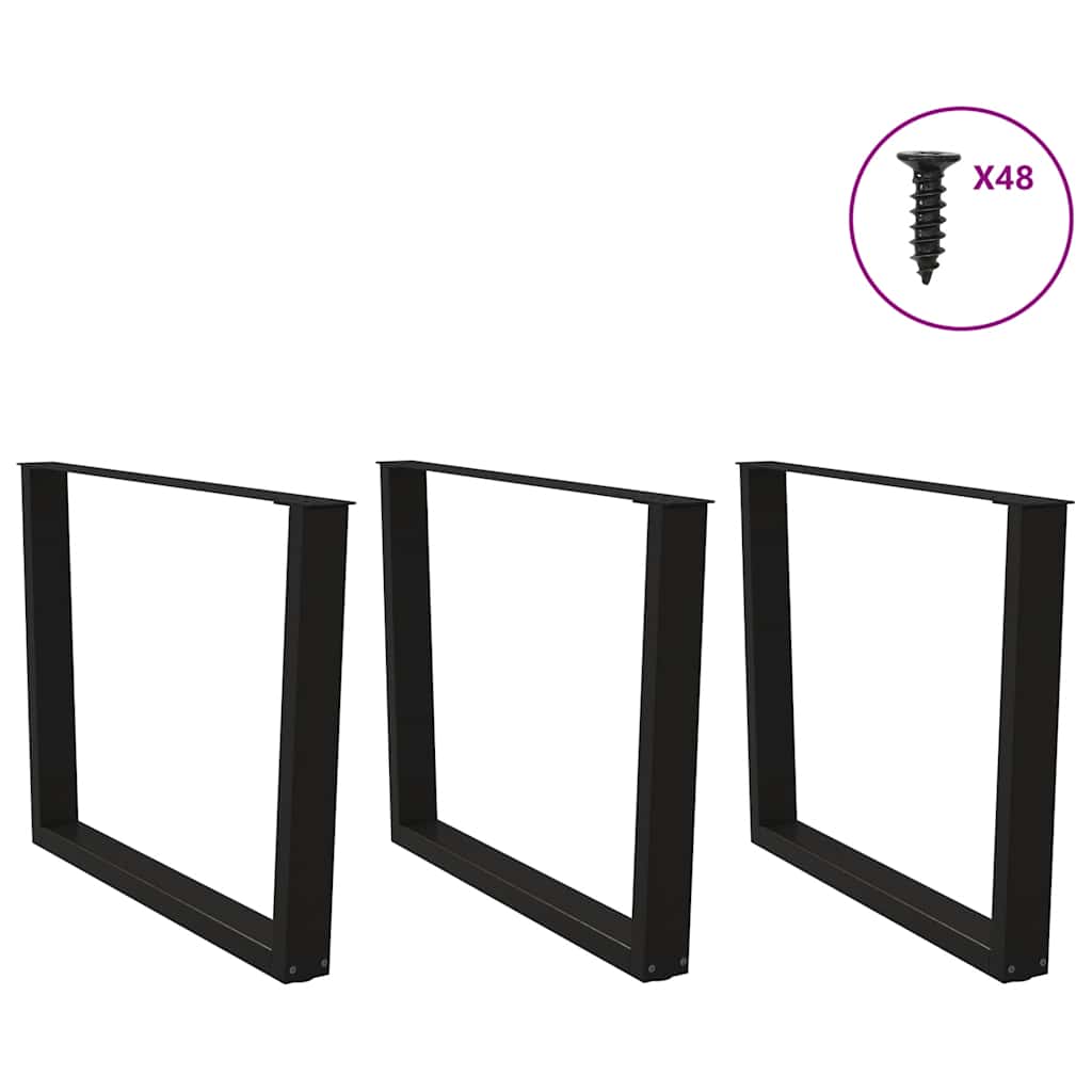Valgomojo stalo kojos, V formos, 3 vnt., juodos, 100x(72 - 73,3) cm, plienas - Namų Idėja
