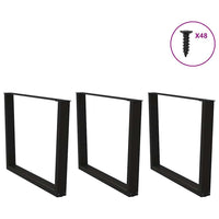 Valgomojo stalo kojos, V formos, 3 vnt., juodos, 100x(72 - 73,3) cm, plienas - Namų Idėja