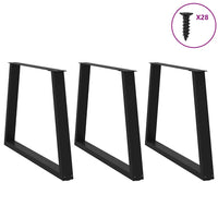 Valgomojo stalo kojos, V formos, 3 vnt., juodos, 100x(72 - 73,3) cm, plienas - Namų Idėja