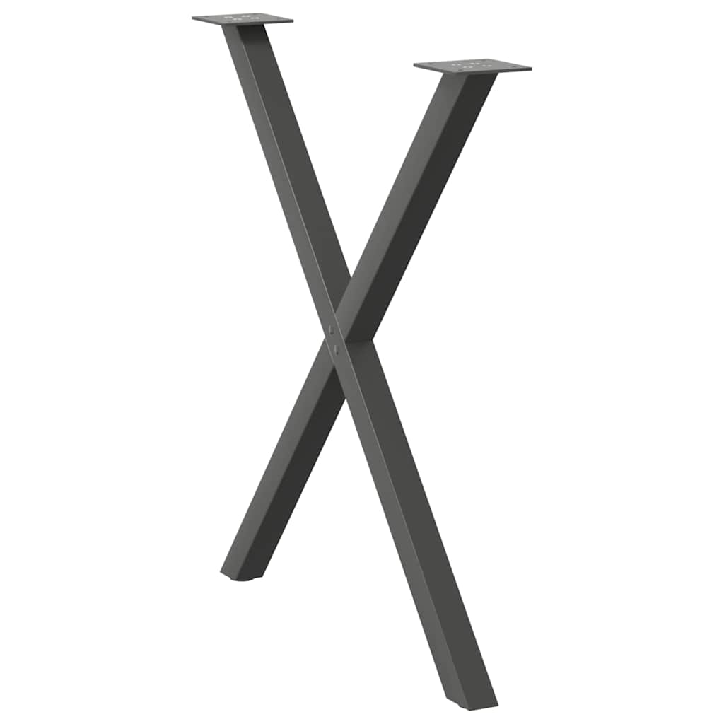 Valgomojo stalo kojos, X formos, 2 vnt., antracito spalvos, 70x(72 - 73) cm, plienas - Namų Idėja