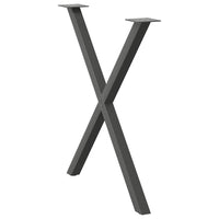 Valgomojo stalo kojos, X formos, 2 vnt., antracito spalvos, 70x(72 - 73) cm, plienas - Namų Idėja
