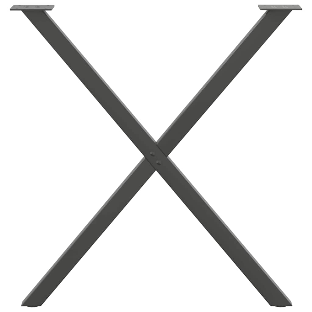 Valgomojo stalo kojos, X formos, 2 vnt., antracito spalvos, 70x(72 - 73) cm, plienas - Namų Idėja