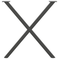 Valgomojo stalo kojos, X formos, 2 vnt., antracito spalvos, 70x(72 - 73) cm, plienas - Namų Idėja