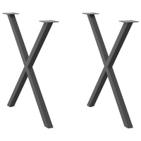Valgomojo stalo kojos, X formos, 2 vnt., antracito spalvos, 70x(72 - 73) cm, plienas - Namų Idėja