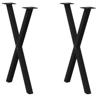 Valgomojo stalo kojos, X formos, 2 vnt., juodos, 57x(72 - 73) cm, plienas - Namų Idėja