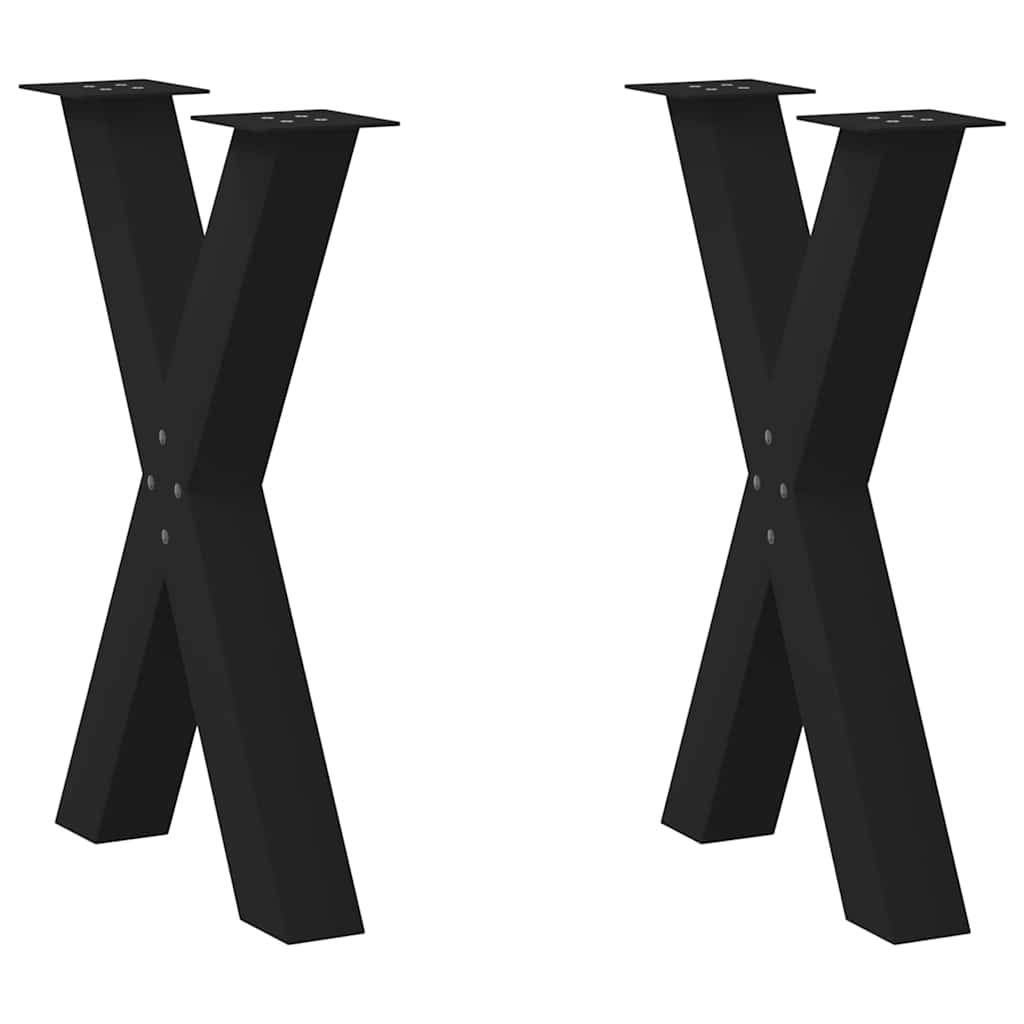 Valgomojo stalo kojos, X formos, 2 vnt., juodos, 60x(72 - 73) cm, plienas - Namų Idėja