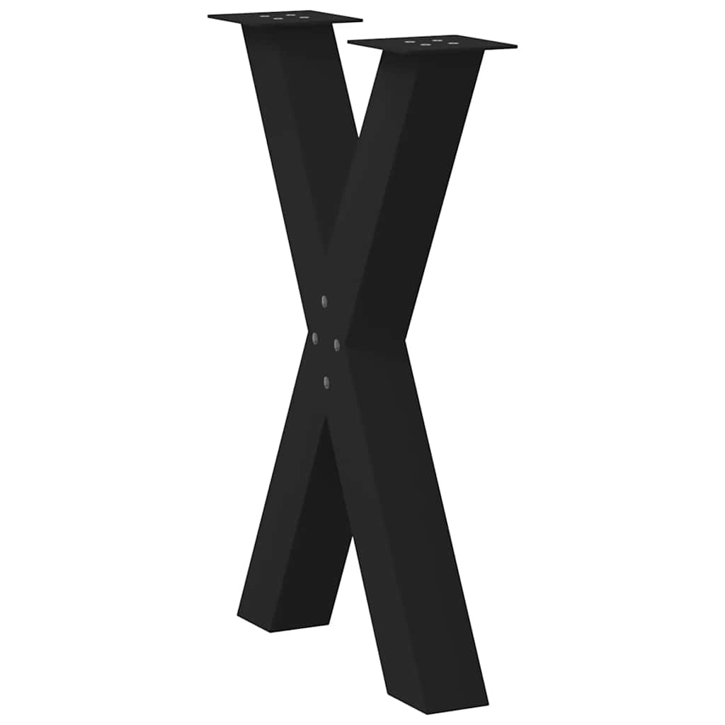 Valgomojo stalo kojos, X formos, 2 vnt., juodos, 60x(72 - 73) cm, plienas - Namų Idėja