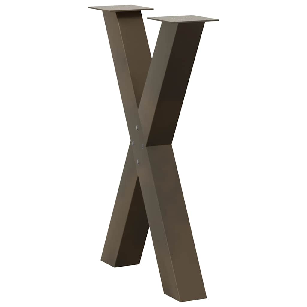 Valgomojo stalo kojos, X formos, 2 vnt., natūralus plienas, 50x(72 - 73) cm, plienas - Namų Idėja