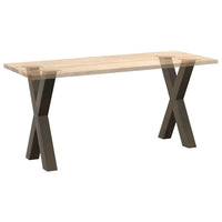 Valgomojo stalo kojos, X formos, 2 vnt., natūralus plienas, 50x(72 - 73) cm, plienas - Namų Idėja