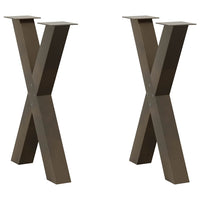 Valgomojo stalo kojos, X formos, 2 vnt., natūralus plienas, 50x(72 - 73) cm, plienas - Namų Idėja