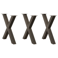 Valgomojo stalo kojos, X formos, 3 vnt., natūralus plienas, 70x(72 - 73) cm, plienas - Namų Idėja