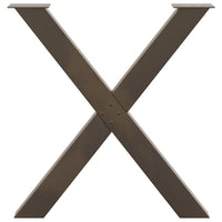 Valgomojo stalo kojos, X formos, 3 vnt., natūralus plienas, 80x(72 - 73) cm, plienas - Namų Idėja