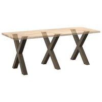 Valgomojo stalo kojos, X formos, 3 vnt., natūralus plienas, 80x(72 - 73) cm, plienas - Namų Idėja