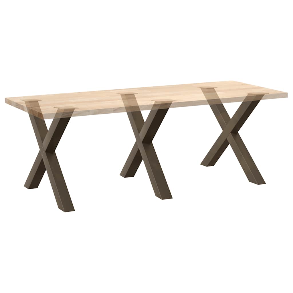 Valgomojo stalo kojos, X formos, 3 vnt., natūralus plienas, 90x(72 - 73) cm, plienas - Namų Idėja