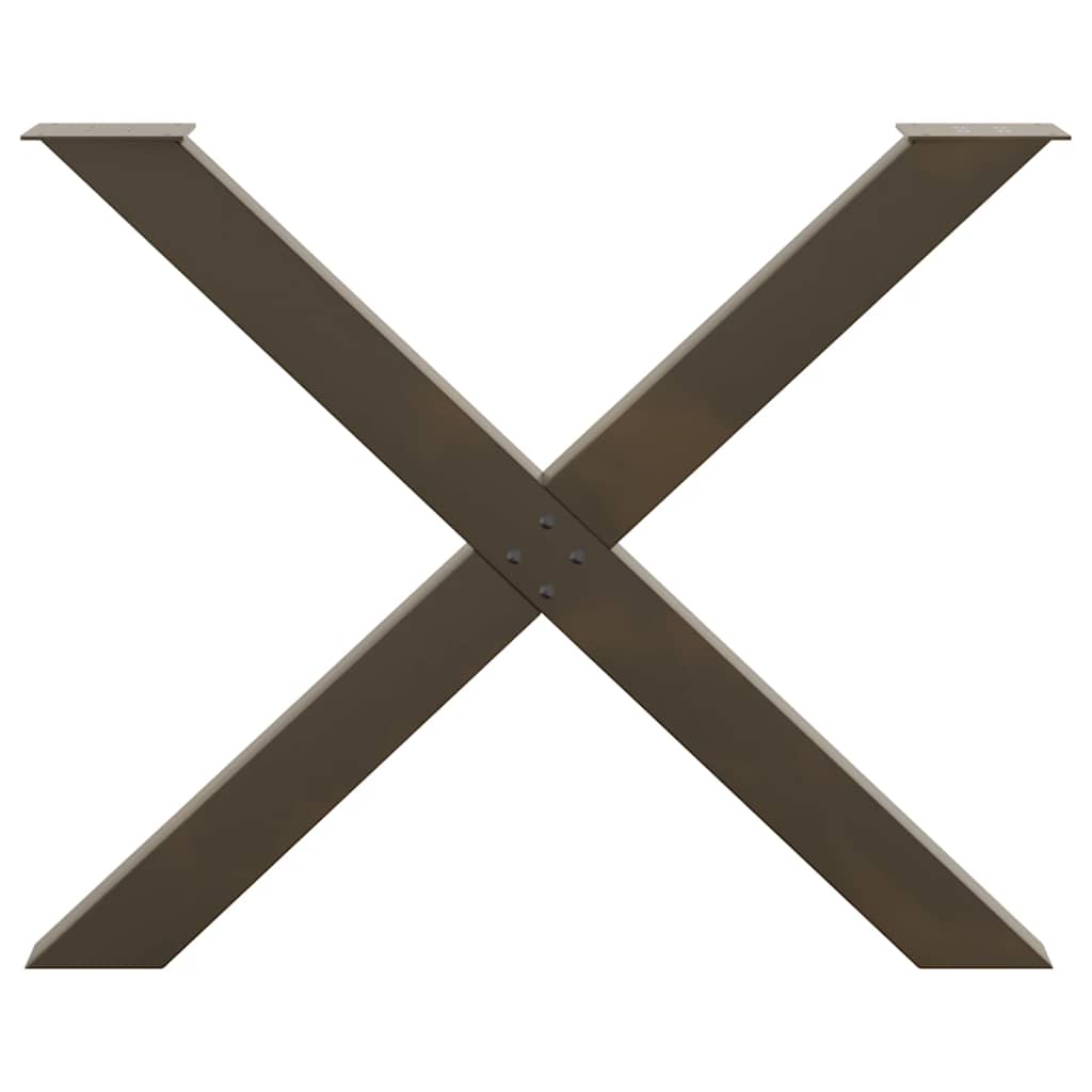 Valgomojo stalo kojos, X formos, 3 vnt., natūralus plienas, 90x(72 - 73) cm, plienas - Namų Idėja