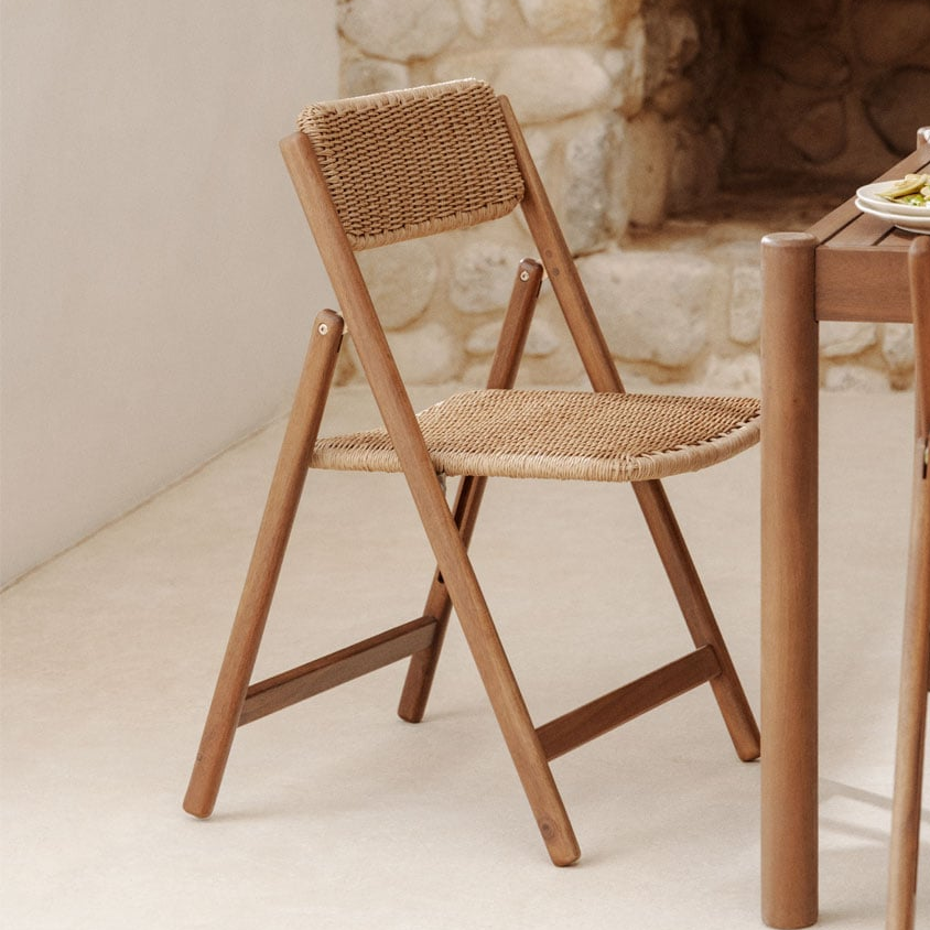 Outdoor chair ZAYMA, natural wicker