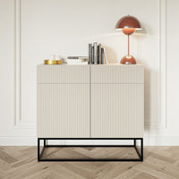 Komoda VELDIO, pilkai smėlinė, 100 cm