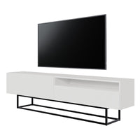 TV spintelė GREYA, balta, 175 cm, juodos kojos, 2