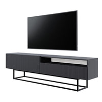 TV spintelė GREYA, juoda, 175 cm, juodos kojos