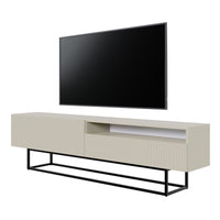 TV spintelė GREYA, pilka, 175 cm, juodos kojos, 2