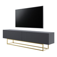 TV spintelė GREYA, juoda, 175 cm, auksinės kojos, 2