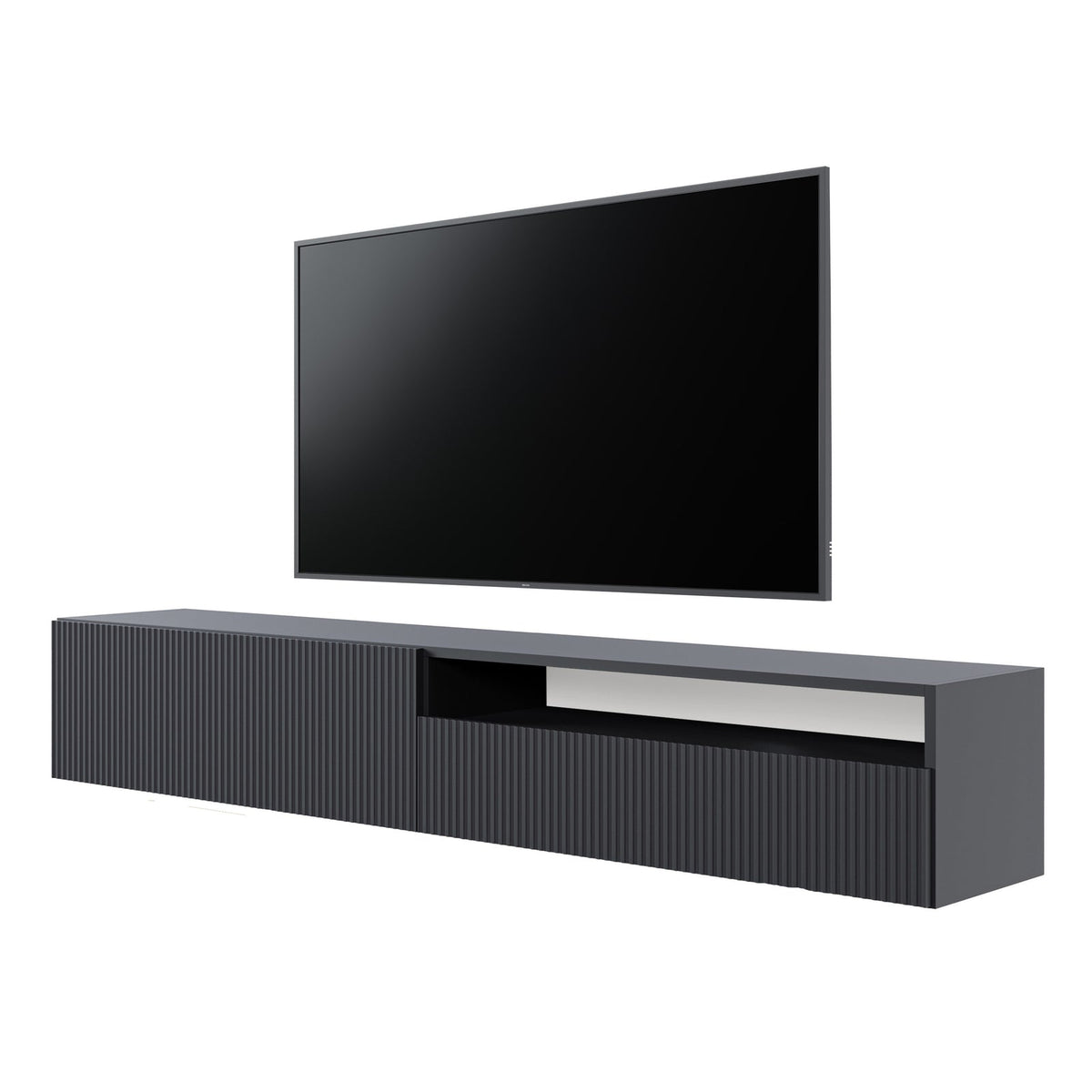 TV spintelė GREYA, juoda, 175 cm