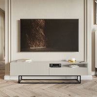 TV spintelė GREYA, pilka, 175 cm, juodos kojos, 2