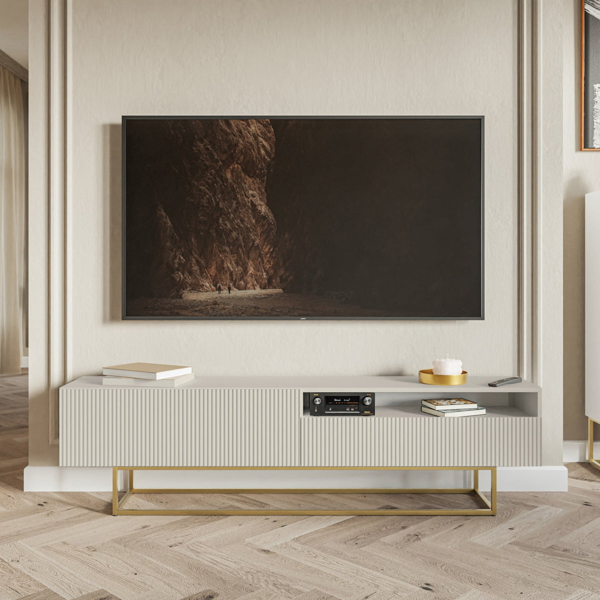 TV spintelė GREYA, 175 cm, smėlinė