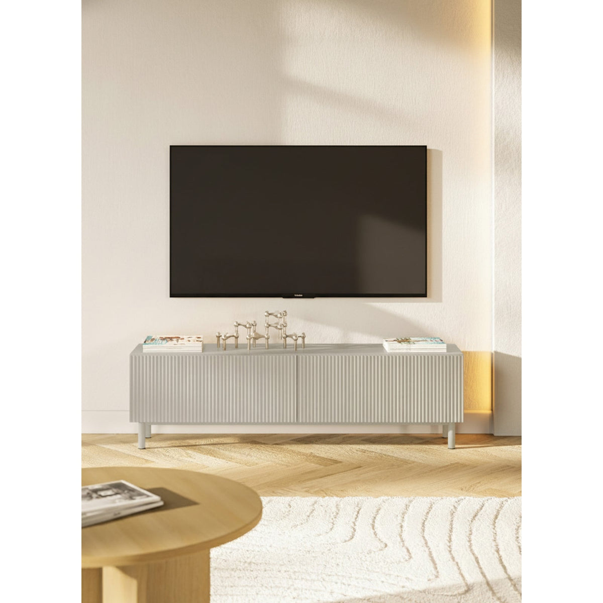 TV staliukas GREYA, pilkas, 140 cm