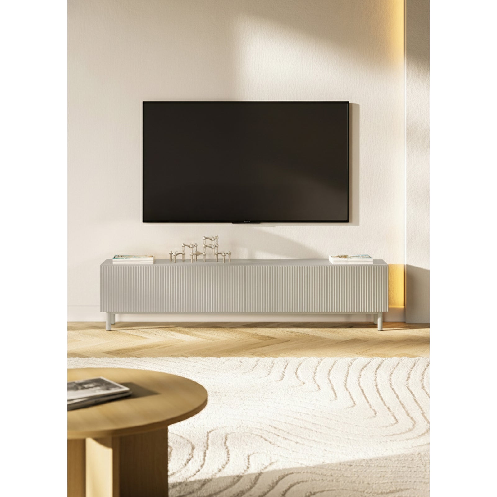 TV staliukas GREYA, pilkas, 175 cm