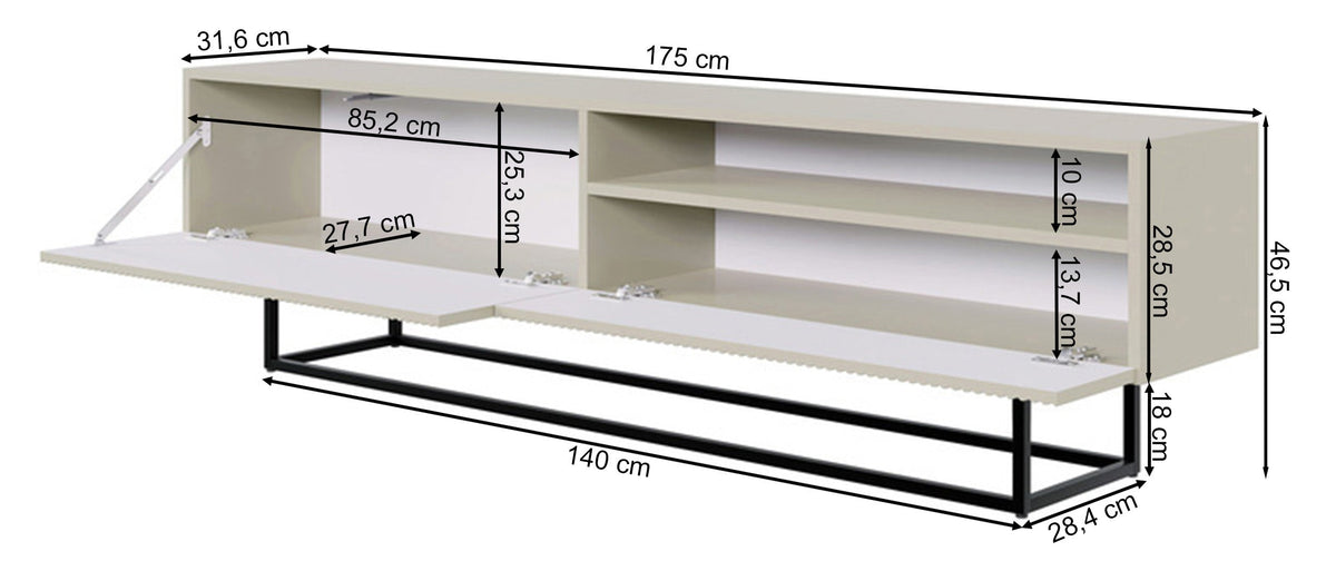 TV spintelė GREYA, 175 cm, smėlinė