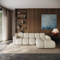 Kampinė sofa-lova VENTELLO, šviesiai smėlinė