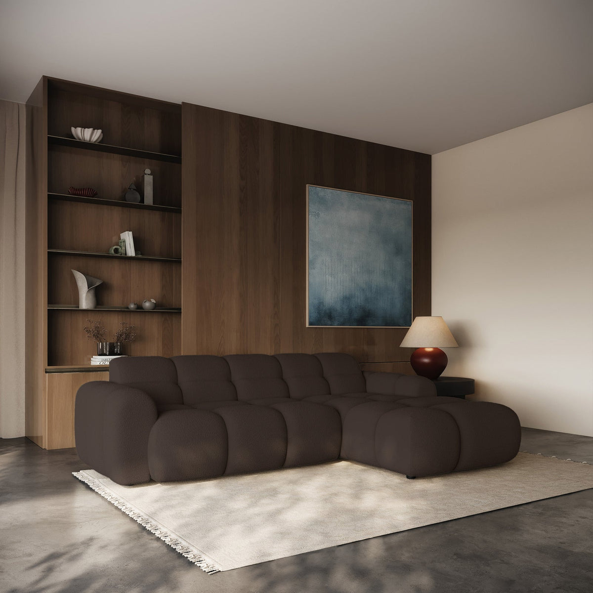 Kampinė sofa-lova VENTELLO, ruda