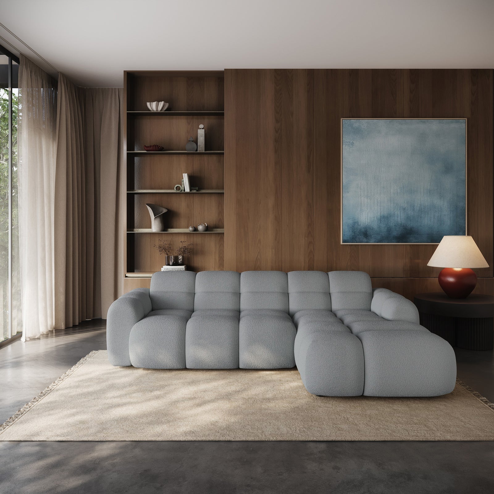 Kampinė sofa-lova VENTELLO, pilka