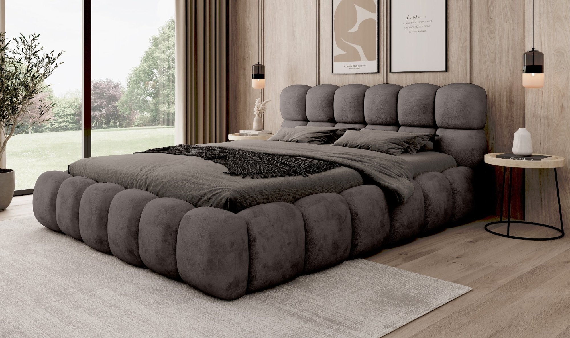 Miegamojo lova JASMIJA, tamsiai ruda aphrodite