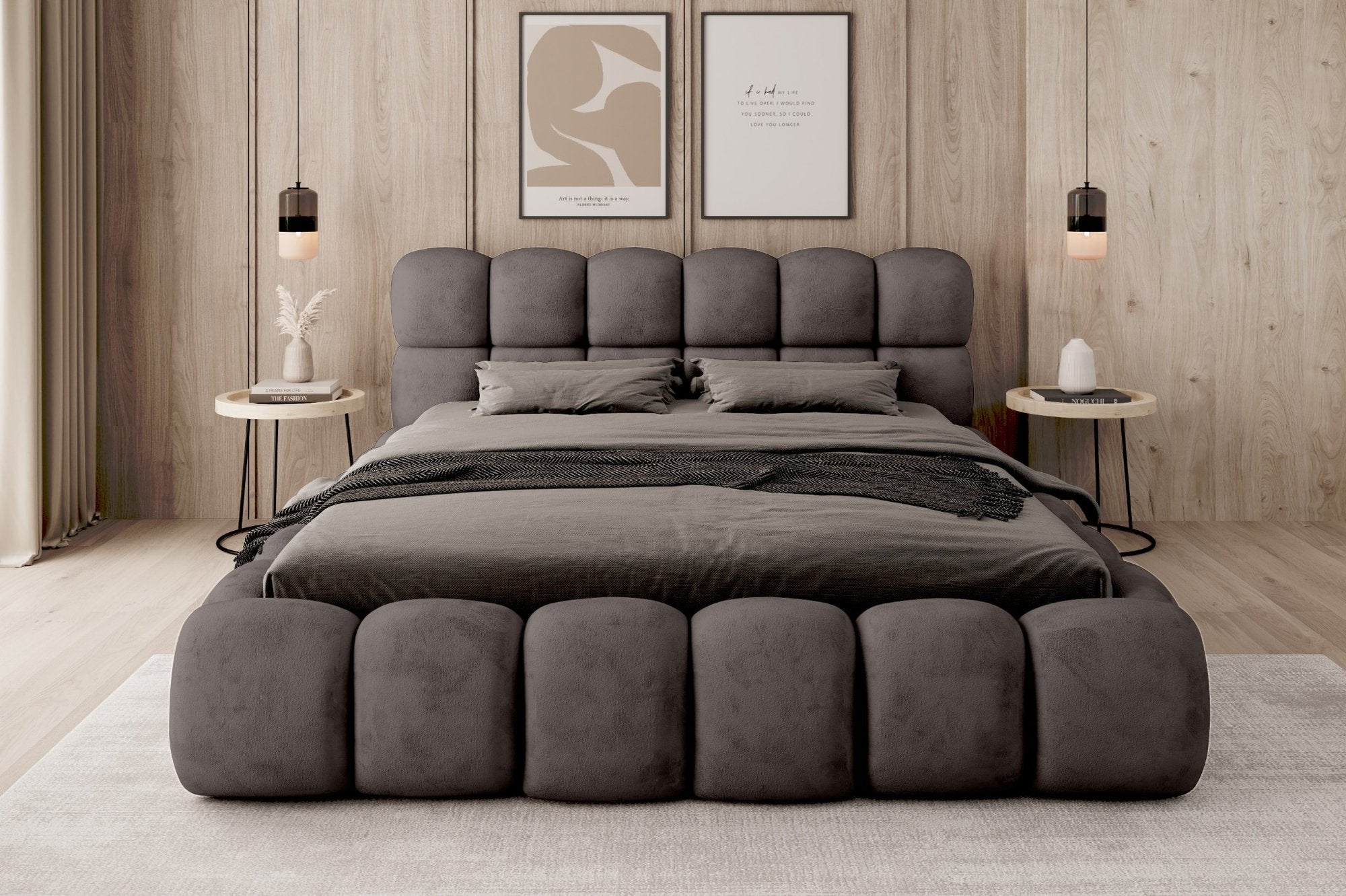 Miegamojo lova JASMIJA, tamsiai ruda aphrodite