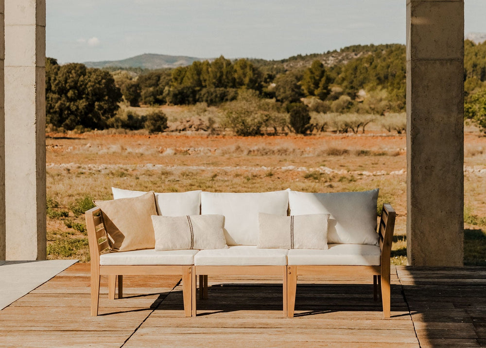 Sofa MODULO, three-seater with armrests, white
