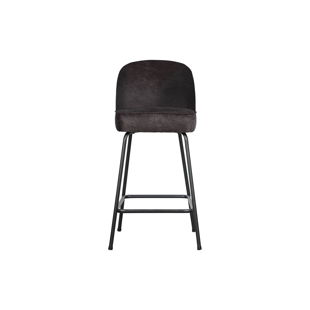 "Vogue" Baro Kėdė, 65cm, Perdirbta Oda, Juoda Spalva