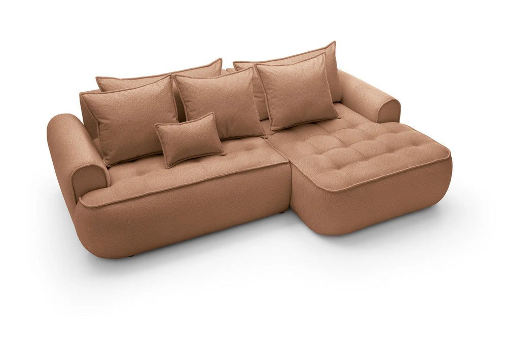 Kampinė sofa SAMUEL su miego funkcija, plytinė