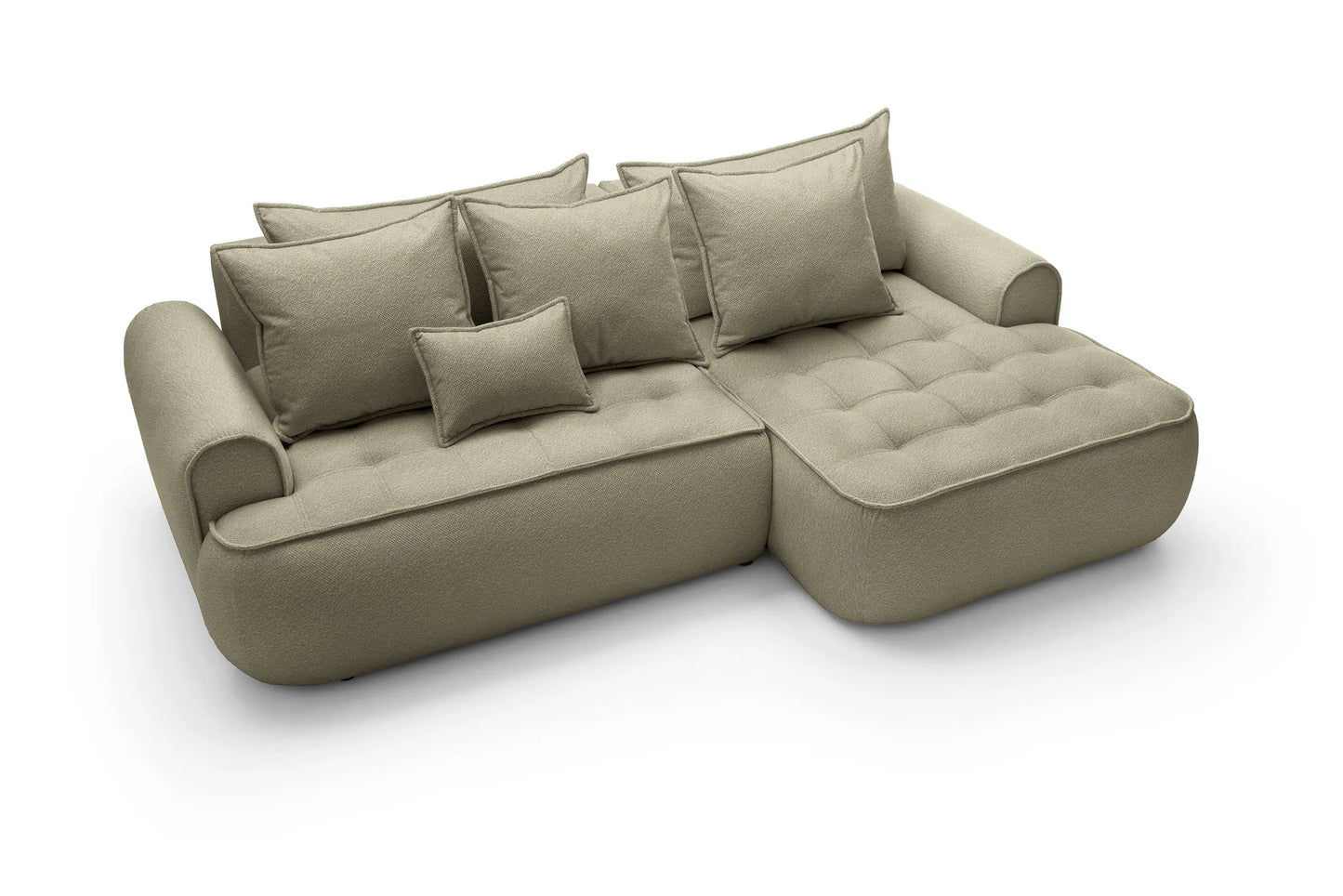 Kampinė sofa SAMUEL su miego funkcija, alyvuogių