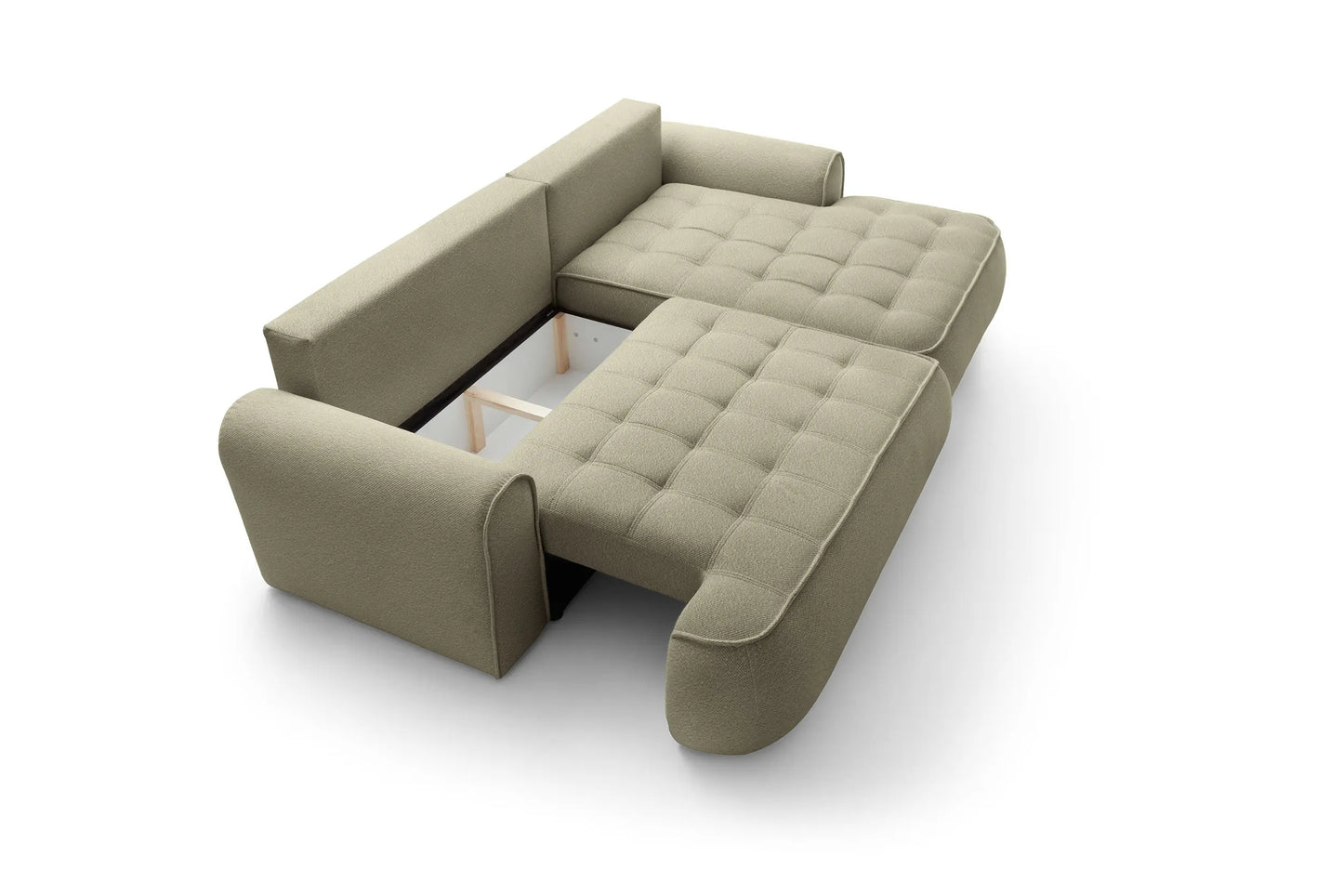 Kampinė sofa SAMUEL su miego funkcija, alyvuogių