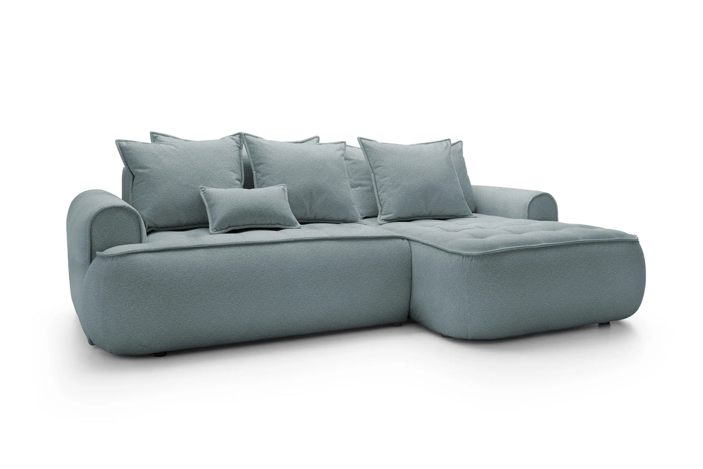 Kampinė sofa SAMUEL su miego funkcija, mėlyna