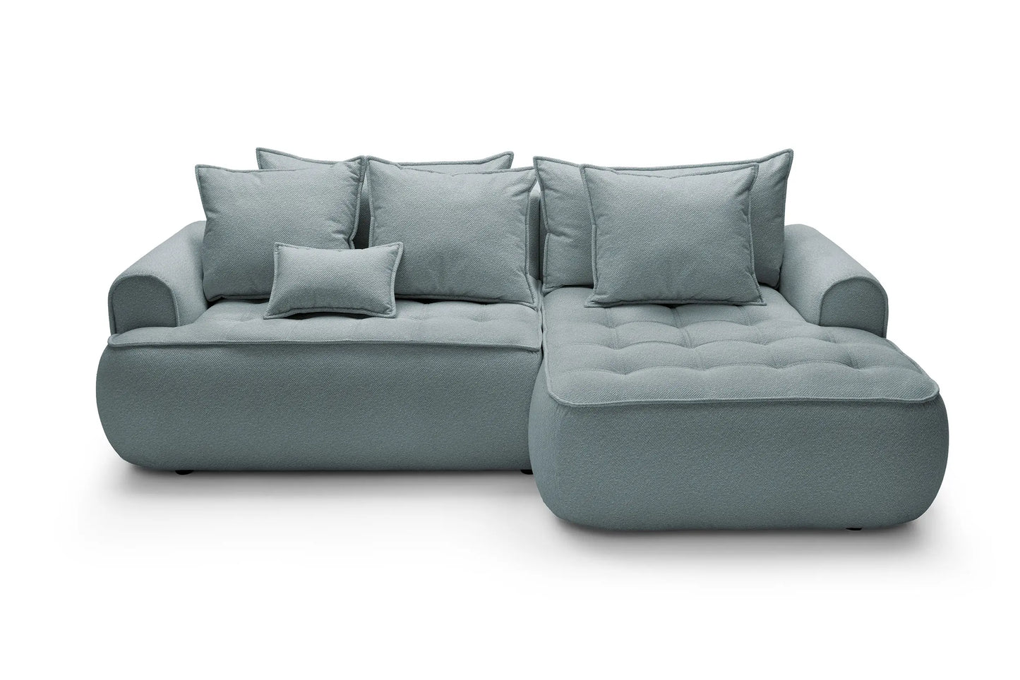 Kampinė sofa SAMUEL su miego funkcija, mėlyna