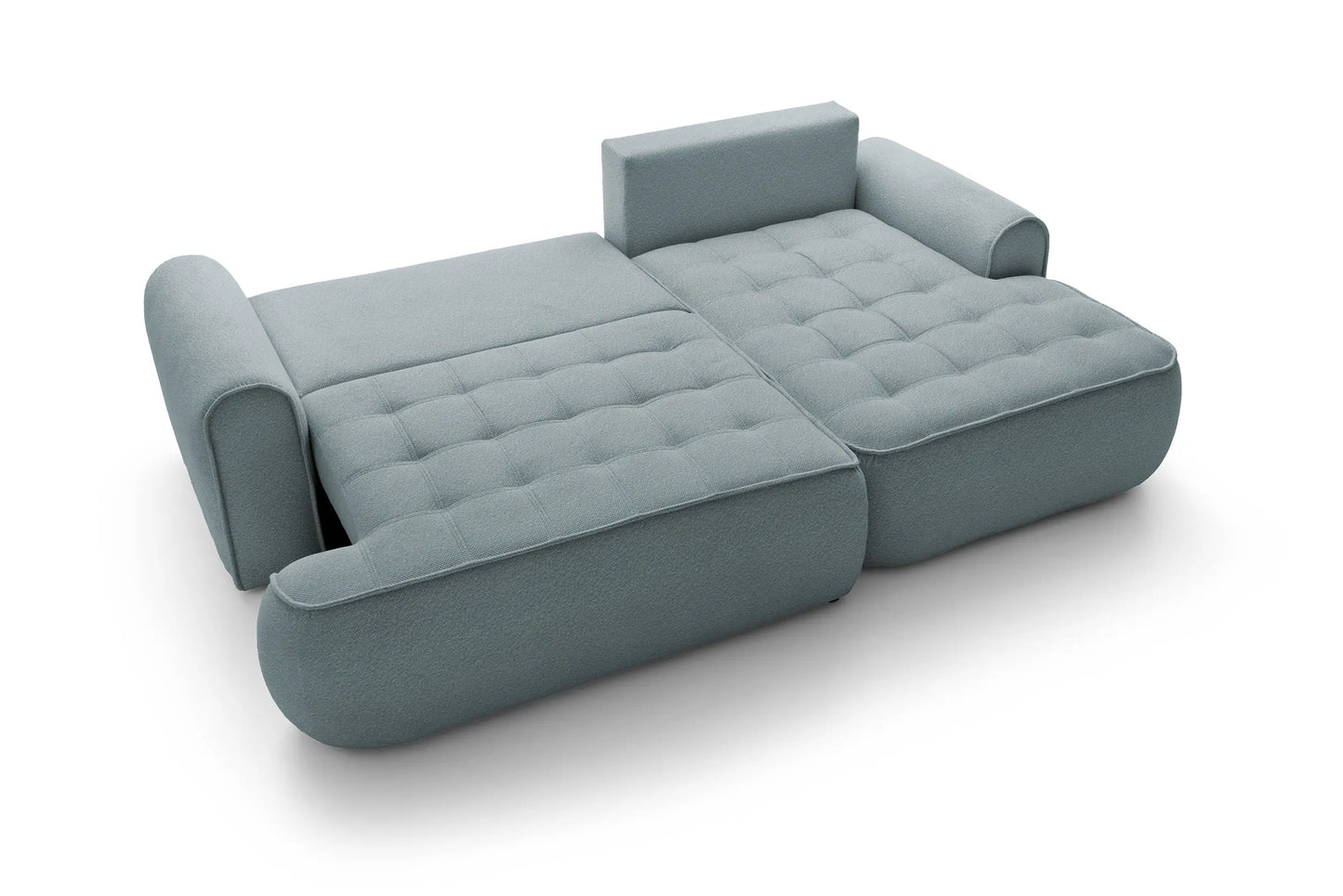 Kampinė sofa SAMUEL su miego funkcija, mėlyna