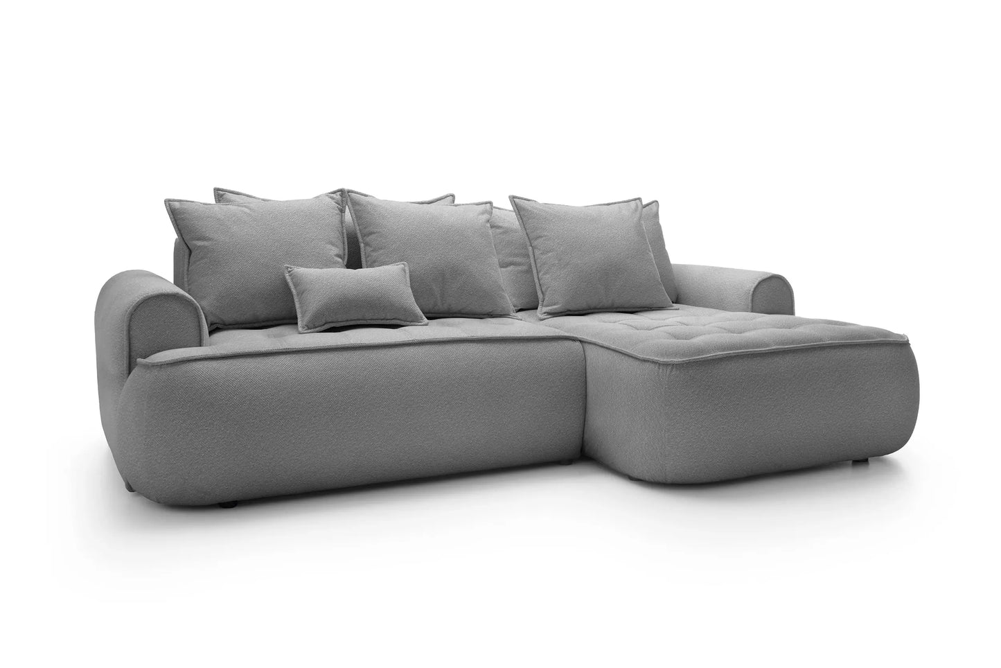 Kampinė sofa SAMUEL su miego funkcija, tamsiai pilka